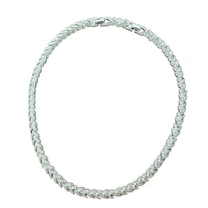 Vintage D'orlan Necklace. Herringbone Leaf Pattern Signed.